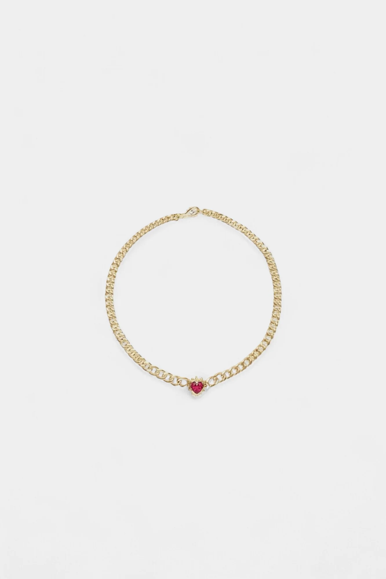 Chained Ruby Heart Necklace - Image 3