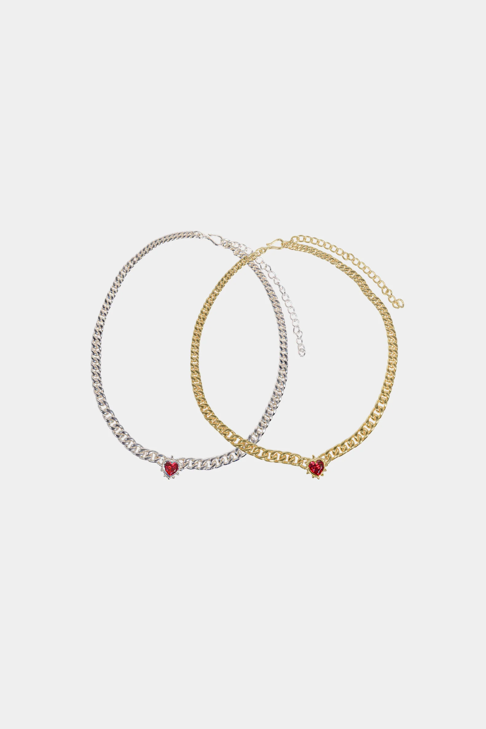 Chained Ruby Heart Necklace - Image 4