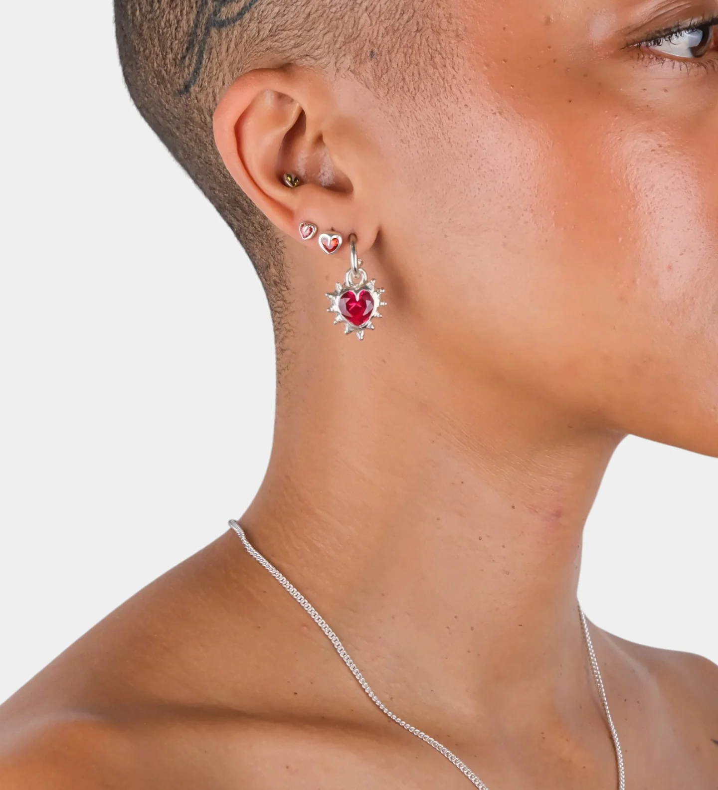 Ruby Heart Hoops - Image 4