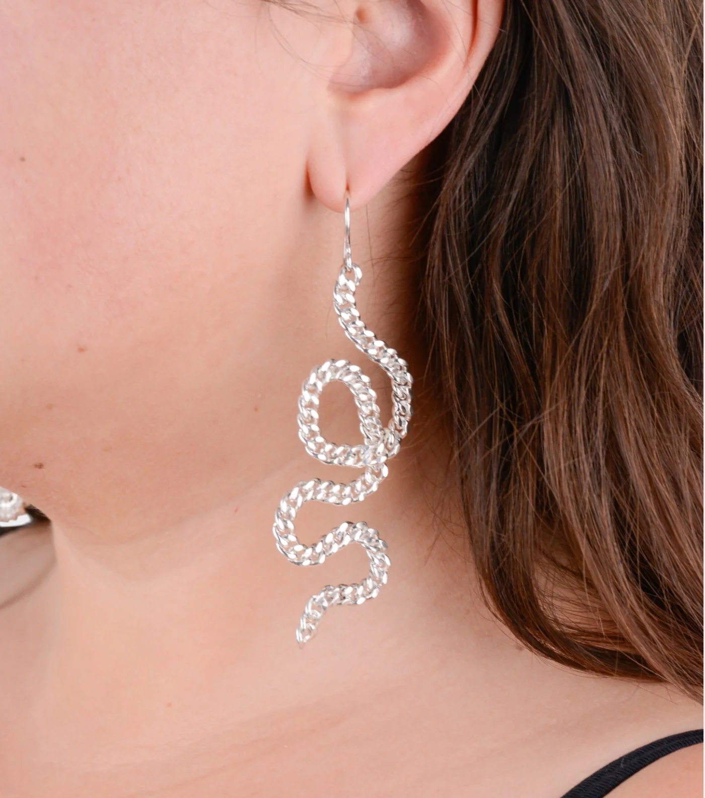 Silver Snake Earrings - Image 2