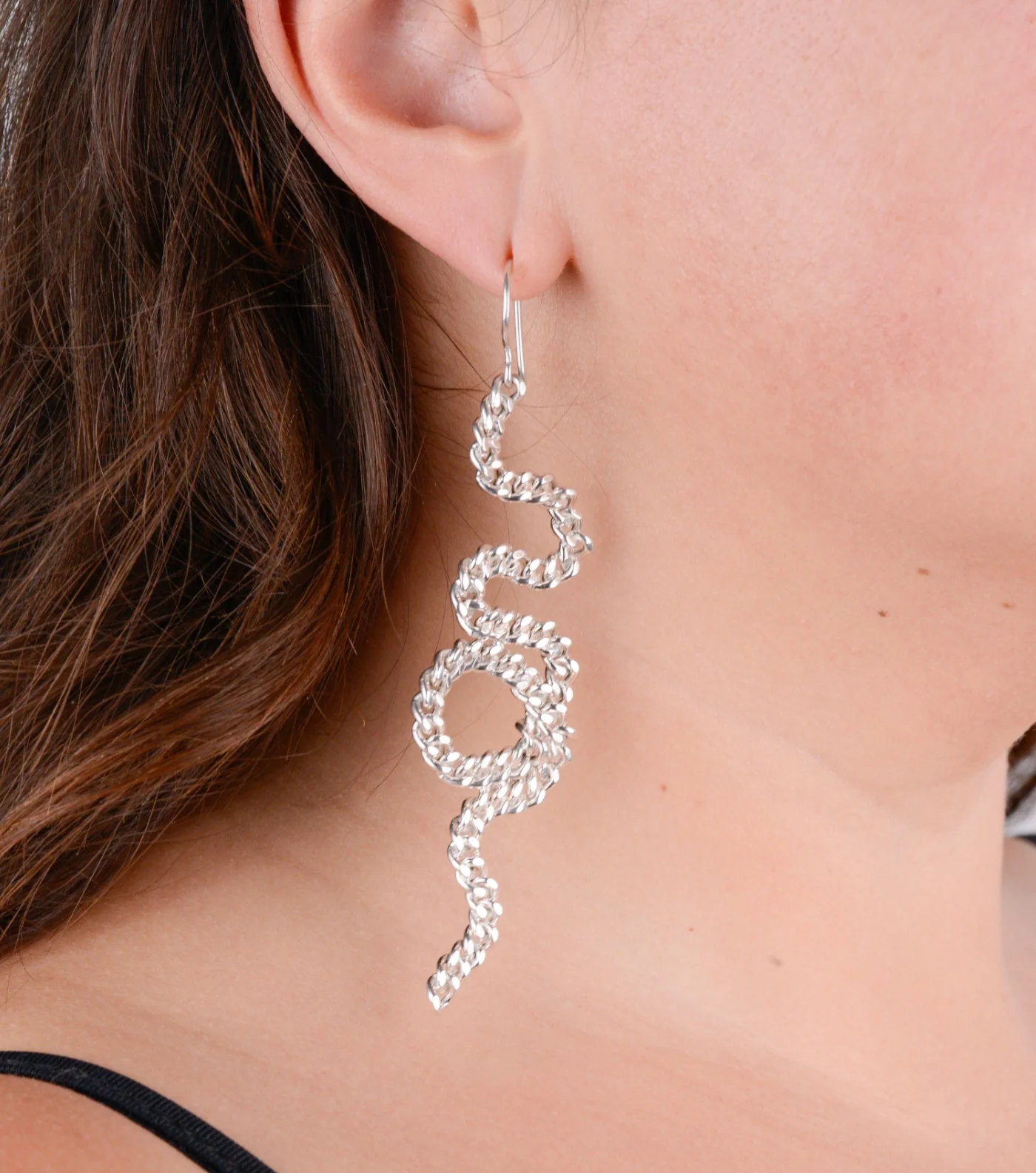 Silver Snake Earrings - Image 3